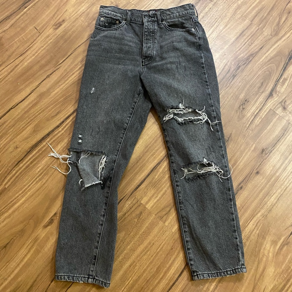 BDG size 27 Slim Straight Distressed Black Jeans